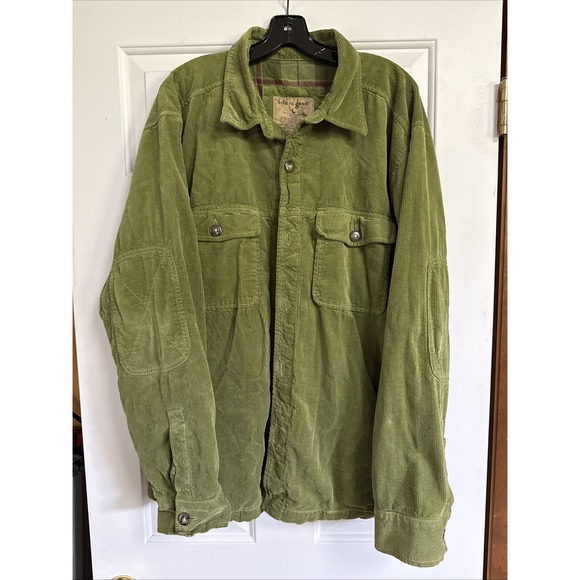 Life Is Good Jacket Mens Large Green Corduroy Heavyweight‎ Shirt Jacket Adult - Picture 1 of 10